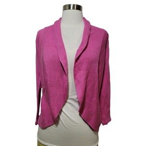 Lauren Ralph Lauren Pink Cotton Knit 3/4 Sleeve Sweater Size Medium